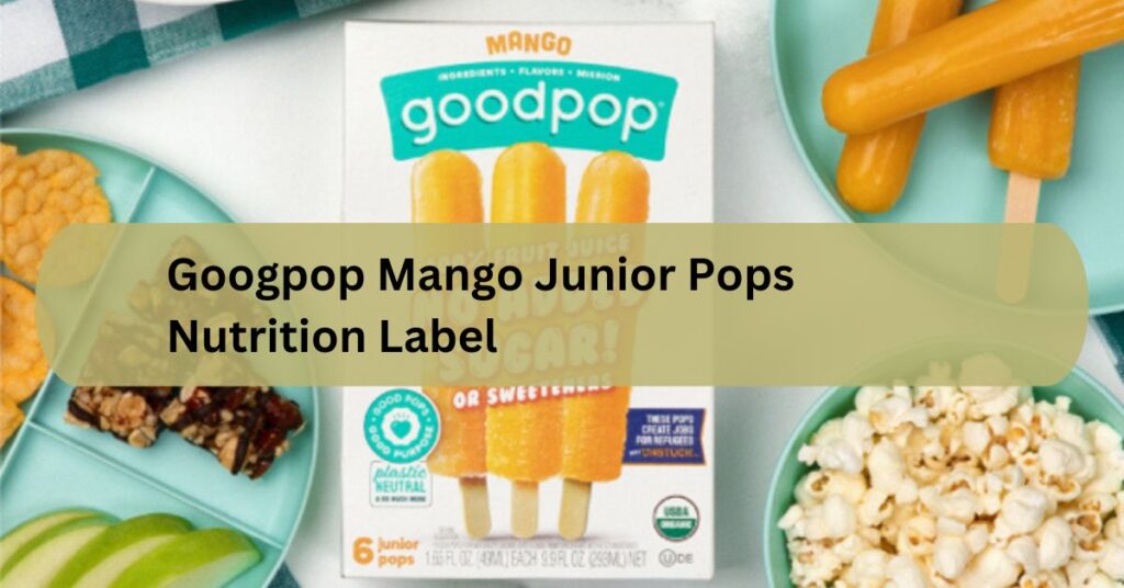 Googpop Mango Junior Pops Nutrition Label